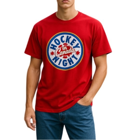 BUDWEISER CBC’s Hockey Night In Canada Red Graphic T-shirt Memorabilia Size XL - Picture 1 of 12
